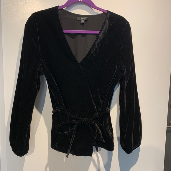 J Crew velvet wrap top - Picture 1 of 6